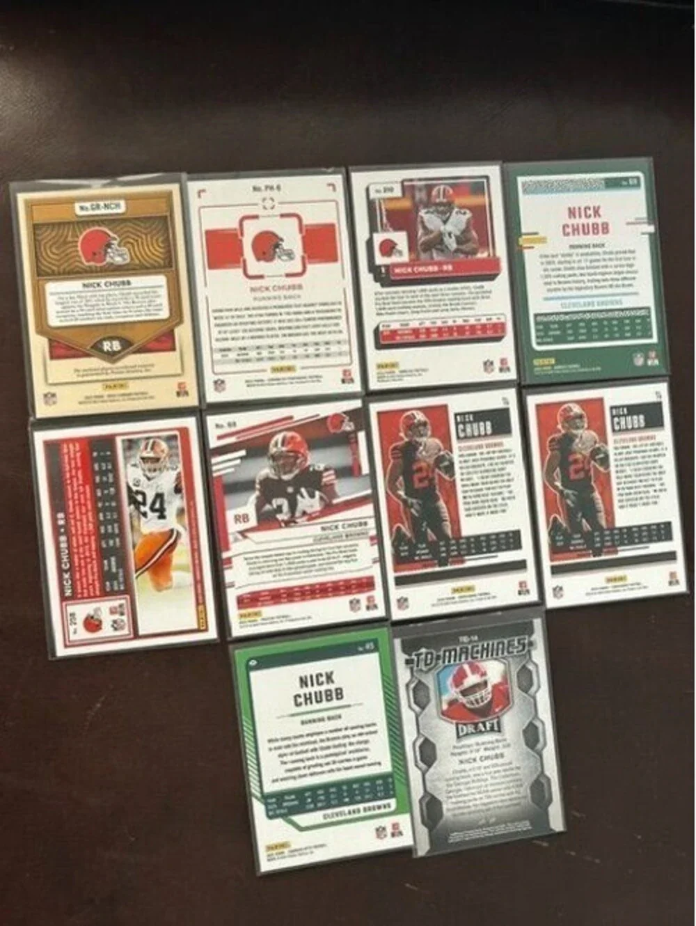 2022 NFL Star RB Nick Chubb Panini Patch Numbered 226/299 + Optic and Prestige